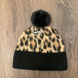 NWOT Kate Spade Leopard Beanie
